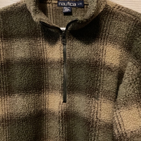 Vintage Nautica Plaid Sherpa Half Zip - Picture 4 of 8